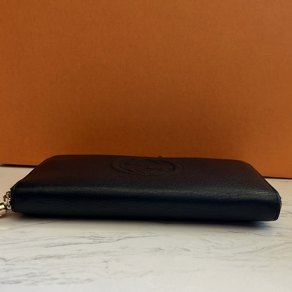 EUC Black Gucci Soho Interlocking GG XL Zip Around Continental Wallet Organizer - Picture 7 of 15